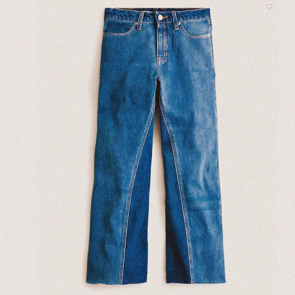 J. Crew Two-Tone Blue Wide-Leg Jeans